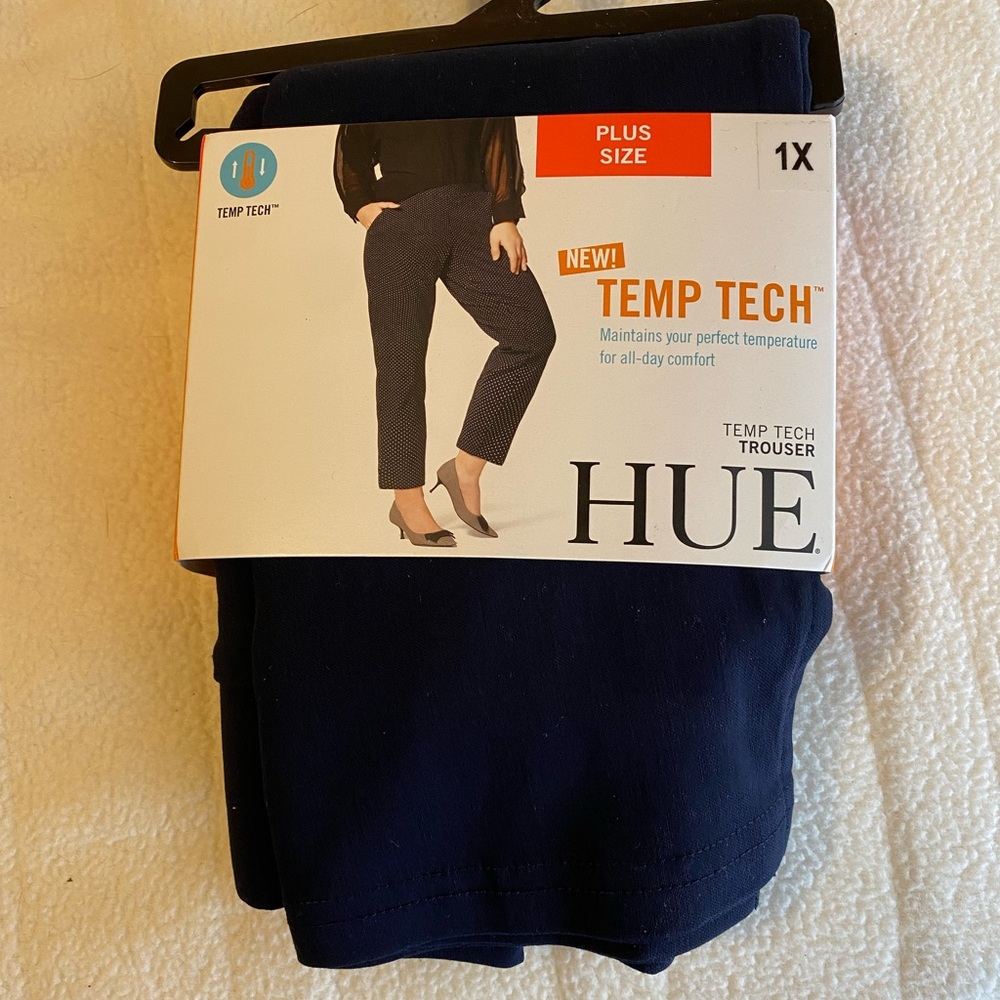 NWT HUE Temp Tech Navy Blue Trousers Size 1x